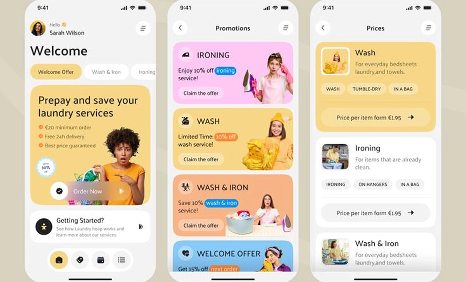 CleanConnect screens