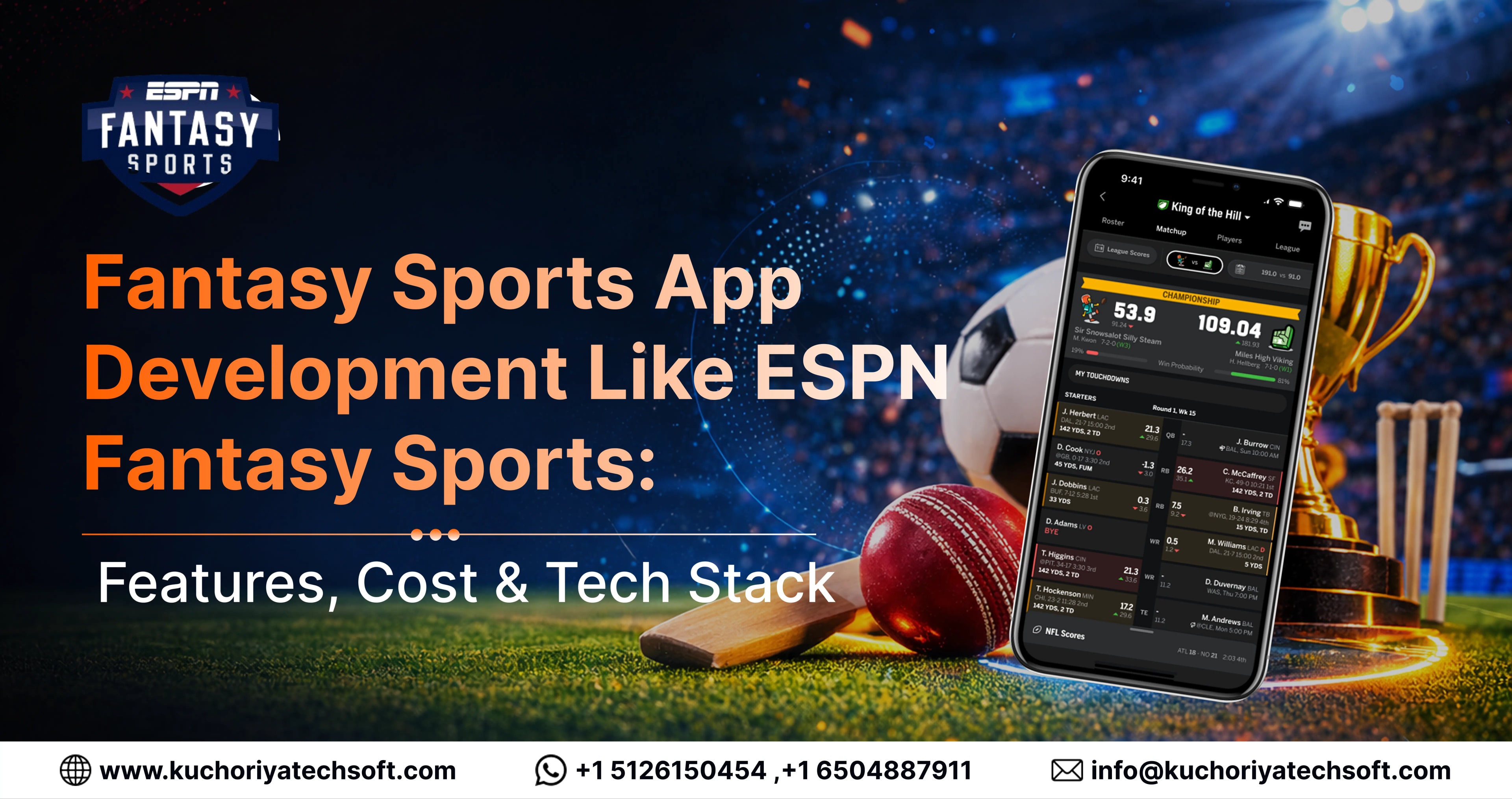 Fantasy Sports App Development Like ESPN Fantasy Sports: Features, Cost & Tech Stack