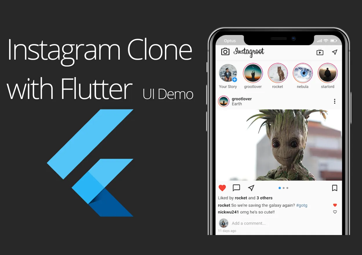 Flutter for Instagram Clone Mobile