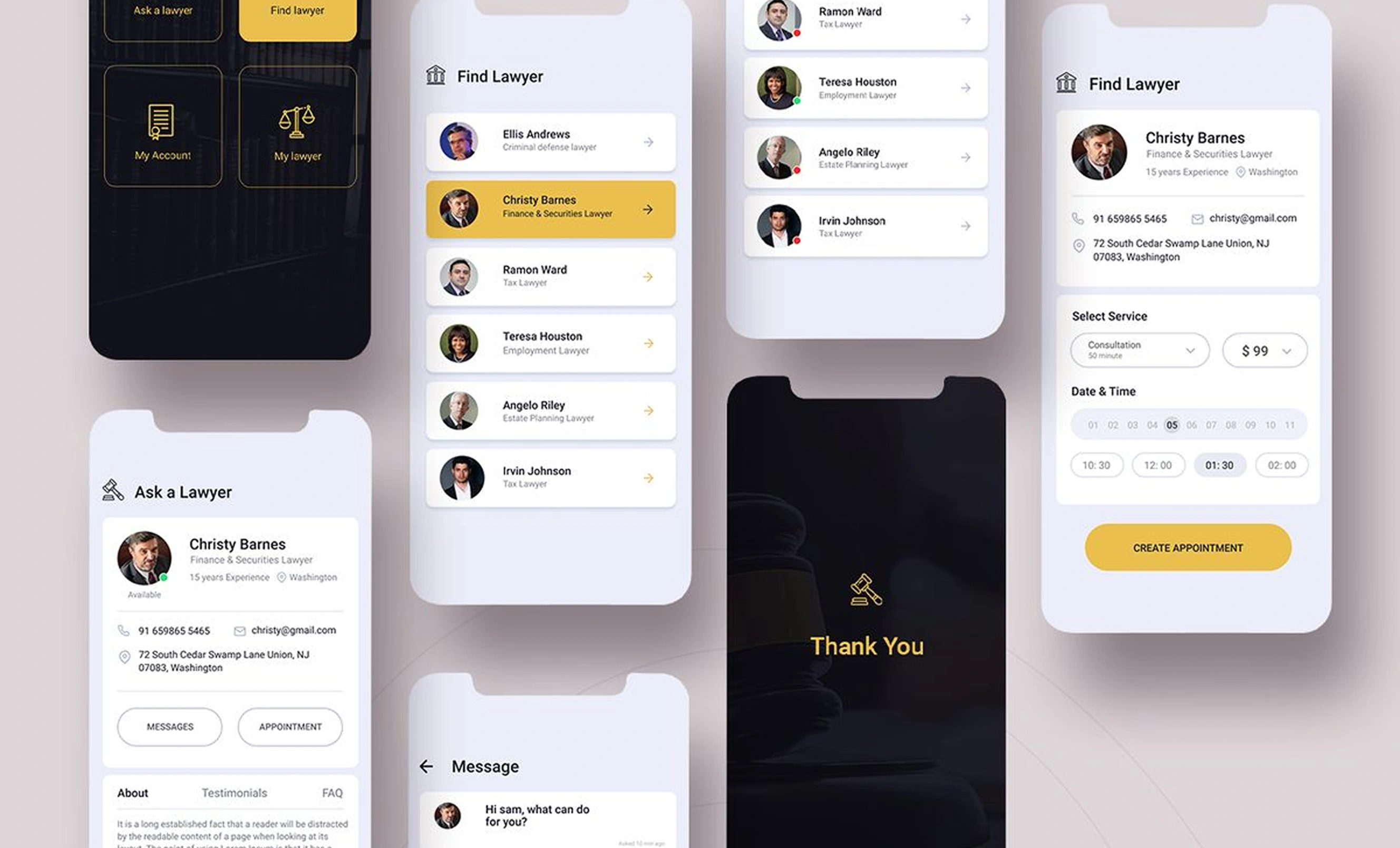 LegalConnect screens