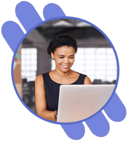 Smiling Woman with Laptop