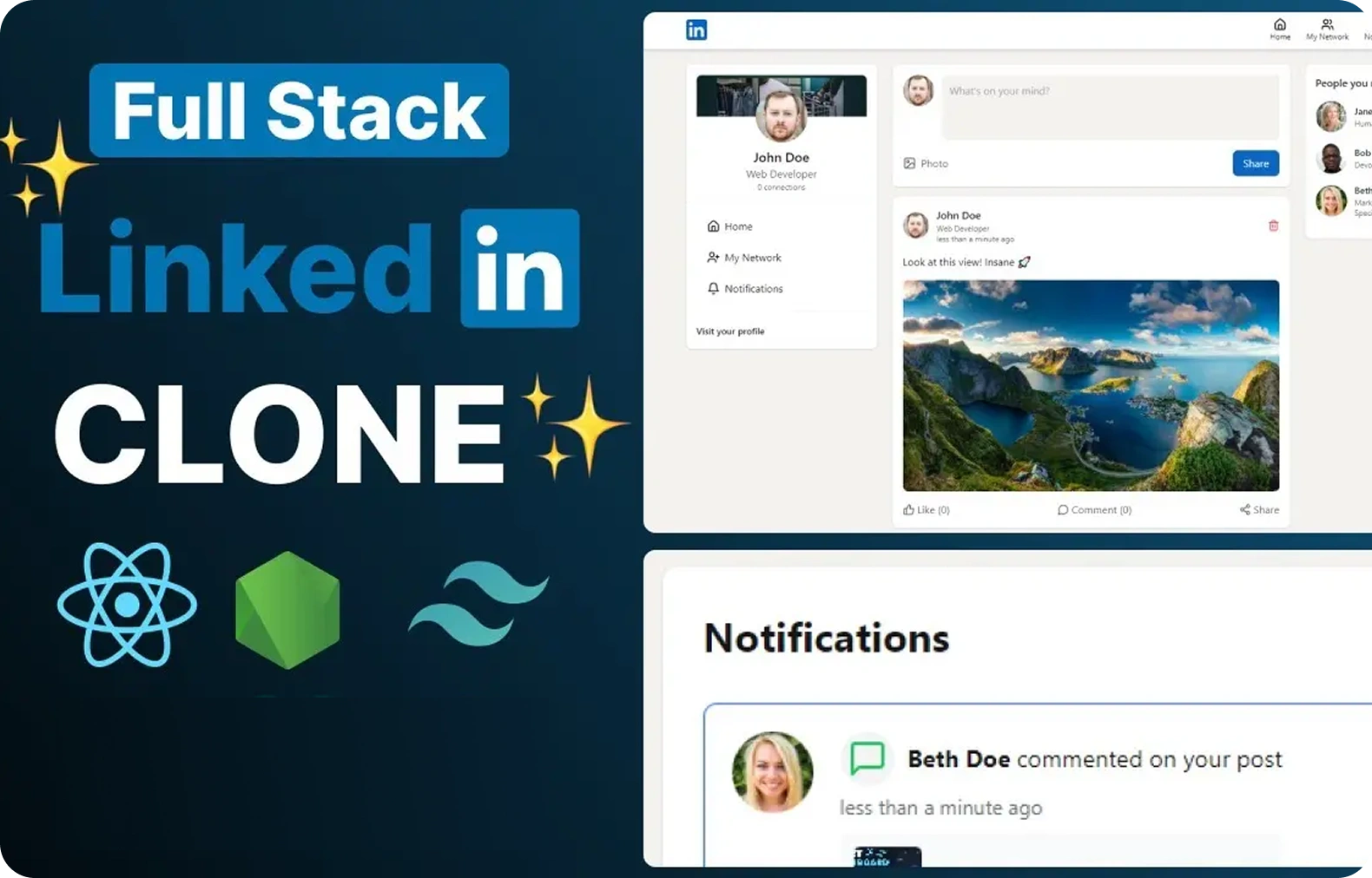 LinkedIn Clone Node.js Development 